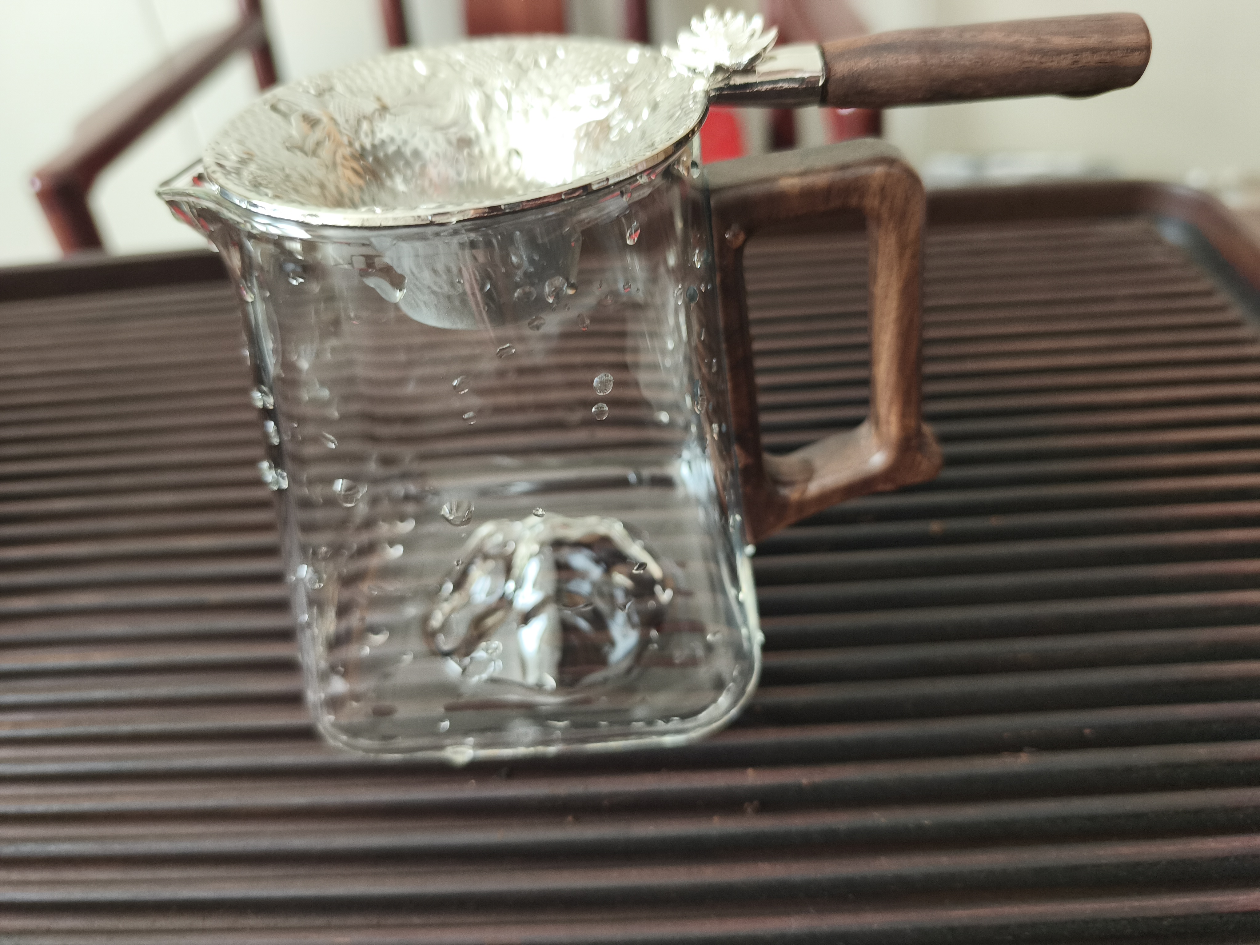 忆壶茶（YIHUTEA）玻璃公道杯带过滤网茶漏套装茶具配件茶海分茶器加厚功夫茶杯大号 【升级大容量】450ml公道杯+莲花茶漏 实拍图