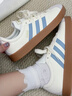 adidas「T头鞋」VL COURT 2.0复古休闲板鞋德训鞋阿迪达斯轻运动   汉玉白/蓝色/金色 (推荐女生买小半码)   37 实拍图