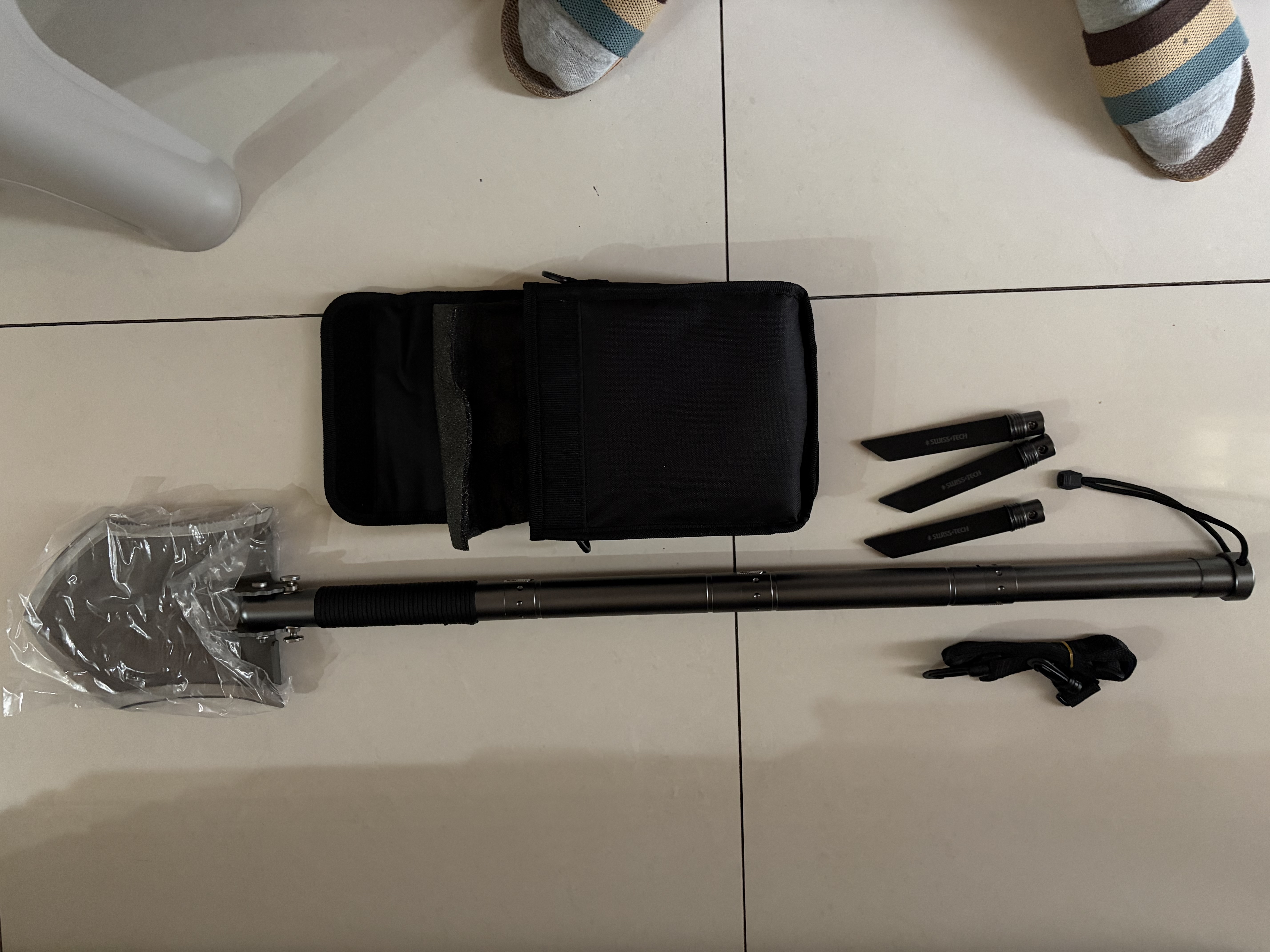 谢菲德瑞士科技工兵铲多功能户外露营车载折叠锰钢加厚防身铁锹 加长版 实拍图