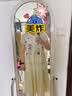 茵曼（INMAN）黄玫瑰刺绣泡泡袖衬衫2026夏季新款女装上衣修身显瘦 浅杏白 XL 实拍图