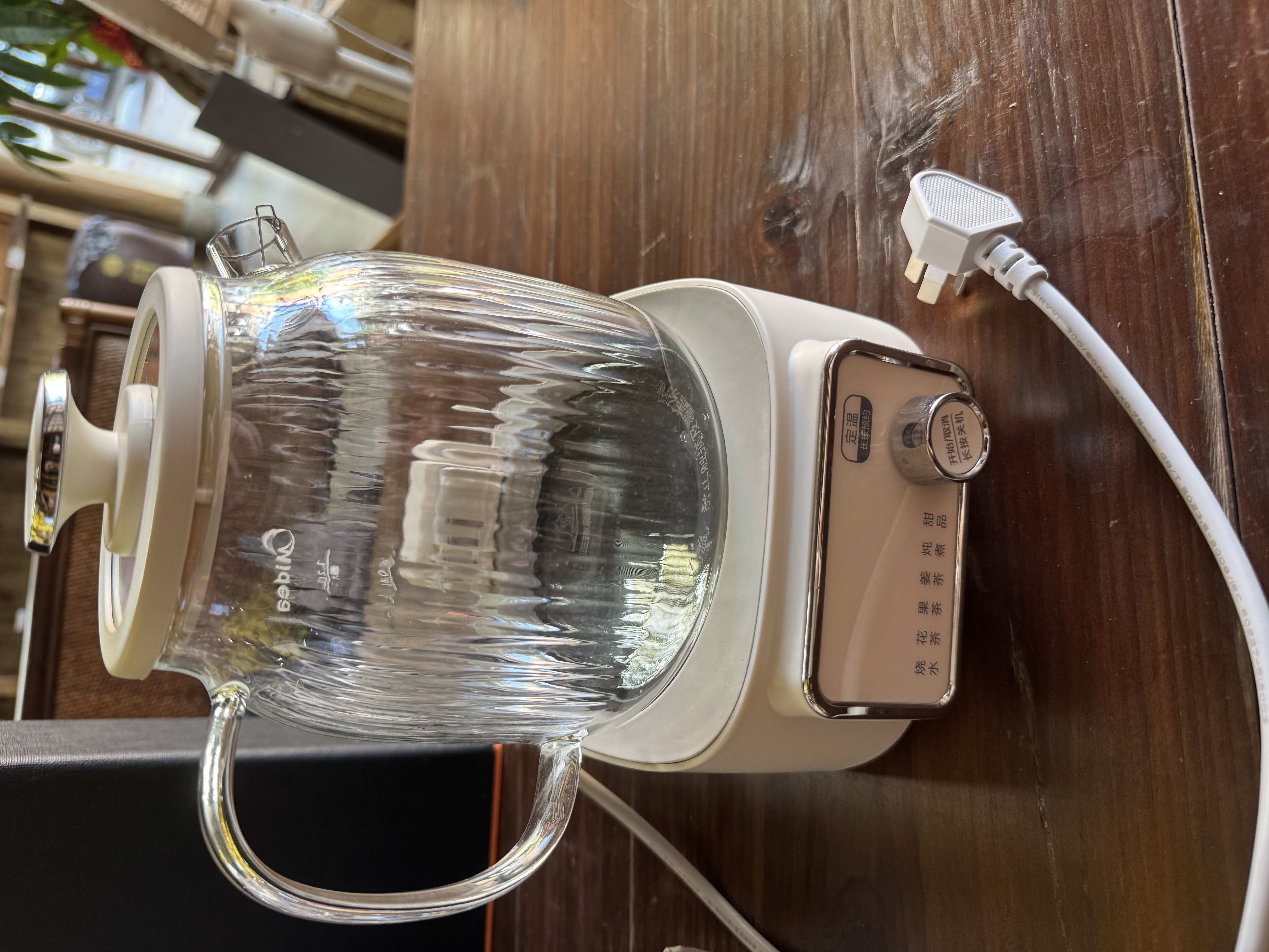 美的（Midea）花漾0胶水全玻璃养生壶多功能煮茶壶母婴烧水壶恒温电热水壶全自动一体1.2L YS12B302J 实拍图