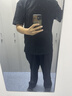 重磅纯棉短袖t恤男高档纯色印花休闲基础款内搭半袖打底衫 黑色 3XL  170-185斤 实拍图