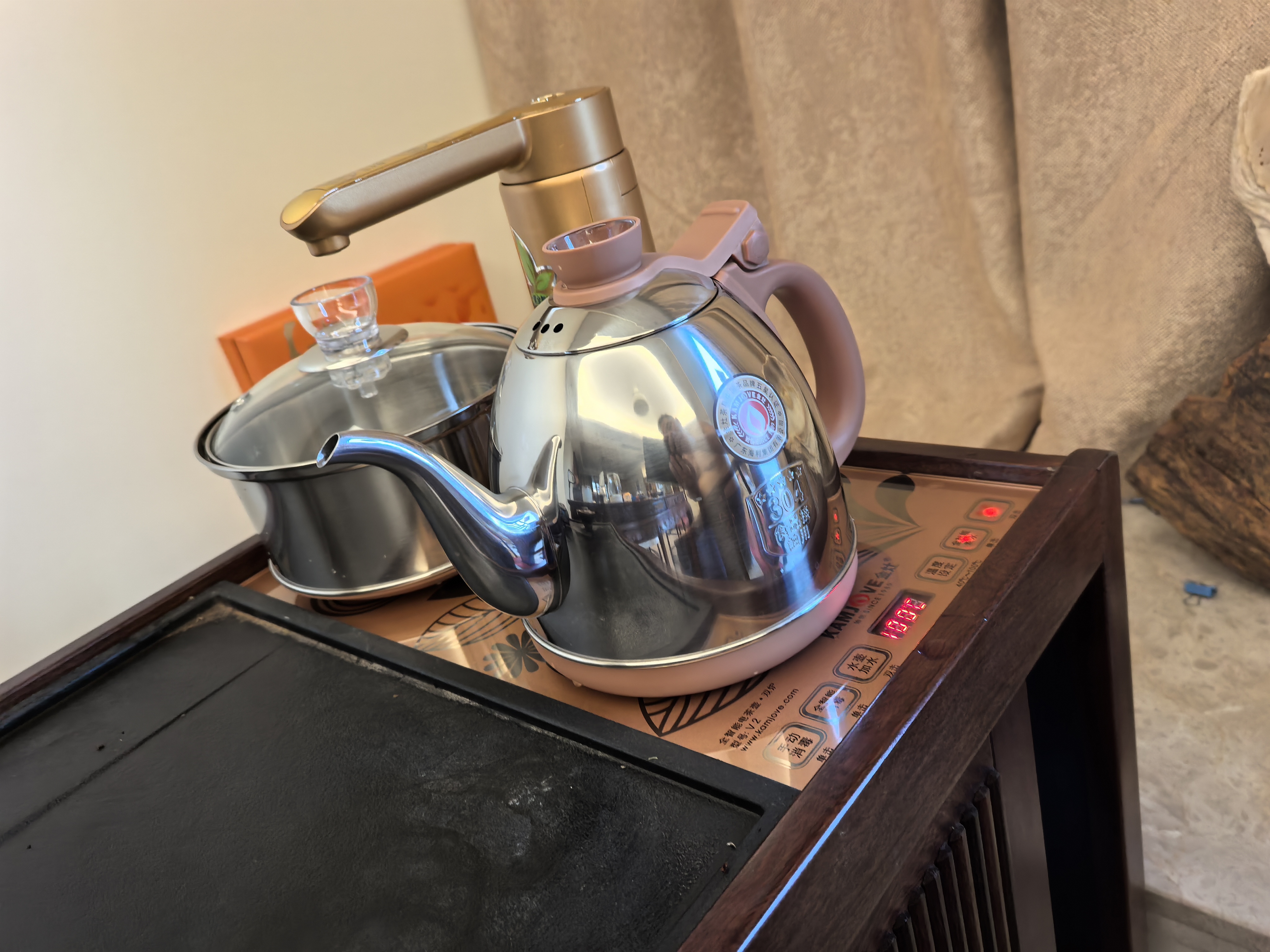 金灶（KAMJOVE）自动上水烧水壶电热水壶 茶具电茶炉保温恒温0.9L电茶盘 全智能电茶炉烧水壶V2 20*37 实拍图