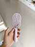 名创优品（MINISO）梳子升级款迷你便携立式骨梳美发梳造型梳礼物 带清洁刷 紫色 实拍图