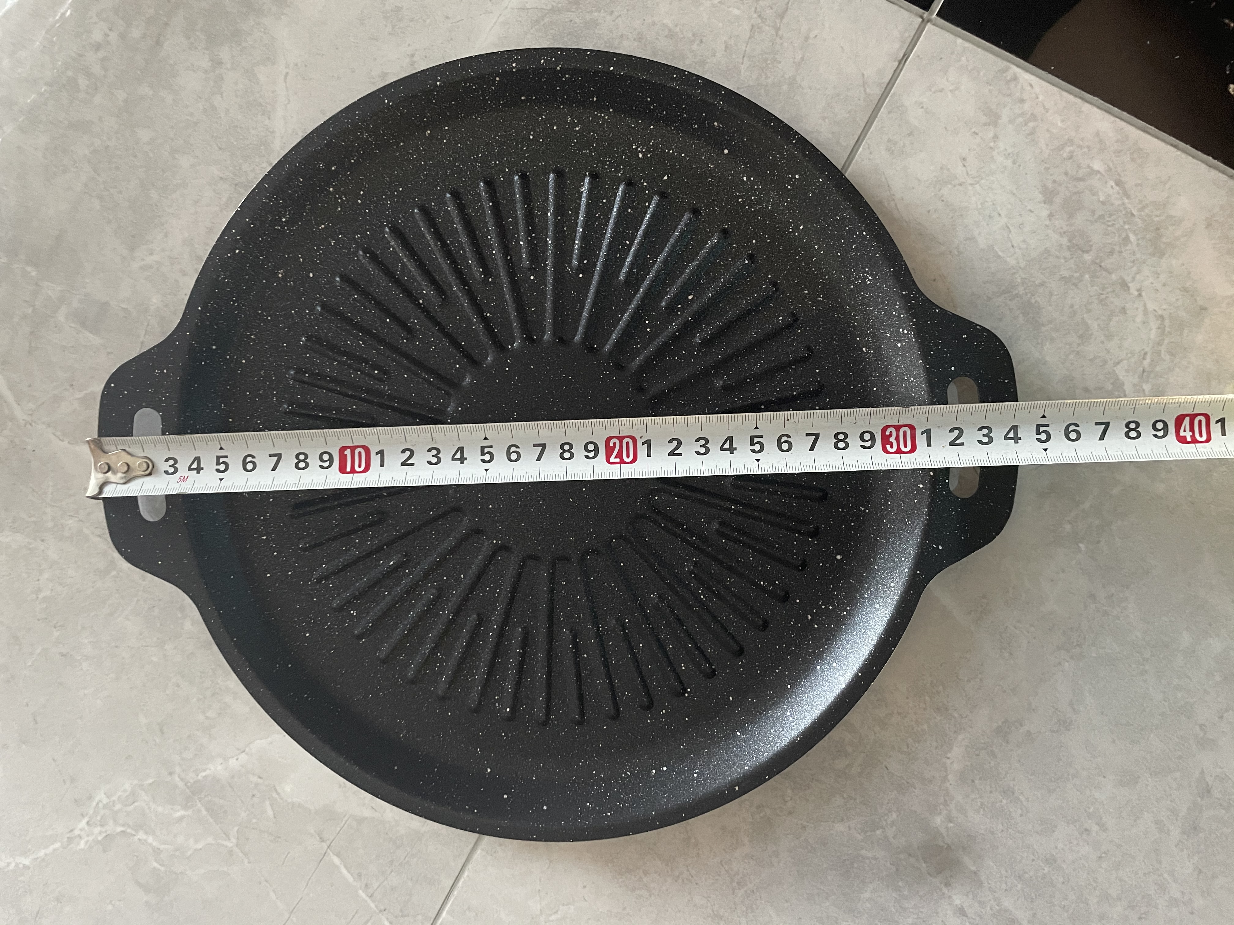 【单烤盘】麦饭石烤肉盘不粘锅铁板烧韩式烤肉电磁炉卡式炉户外 太阳花烤盘30cm 实拍图