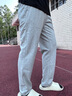 安踏（ANTA）男裤2026夏秋新薄款正品宽松裤子纯棉卫裤直筒长裤男士运动休闲裤 灰花灰【常规直筒-拉链口袋】 （90%用户选择） L /175(120-140斤） 实拍图