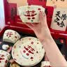 赟娅结婚礼物送新人新娘新婚订婚礼品520送闺蜜姐妹餐具碗筷套装礼盒 喜笑颜开餐具套装【木箱礼盒】12件套-新款白底 实拍图