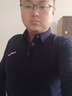 守约贤者秋季薄款男士长袖t恤男装翻领新款体恤纯色中青年大码打底衫中年 1182深蓝 XL建议体重150-170斤 实拍图