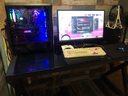 元优钢化玻璃电脑桌台式家用单人游戏电脑桌椅网咖桌子多人位简单书桌 升级款全黑 长140*宽60*高75 实拍图