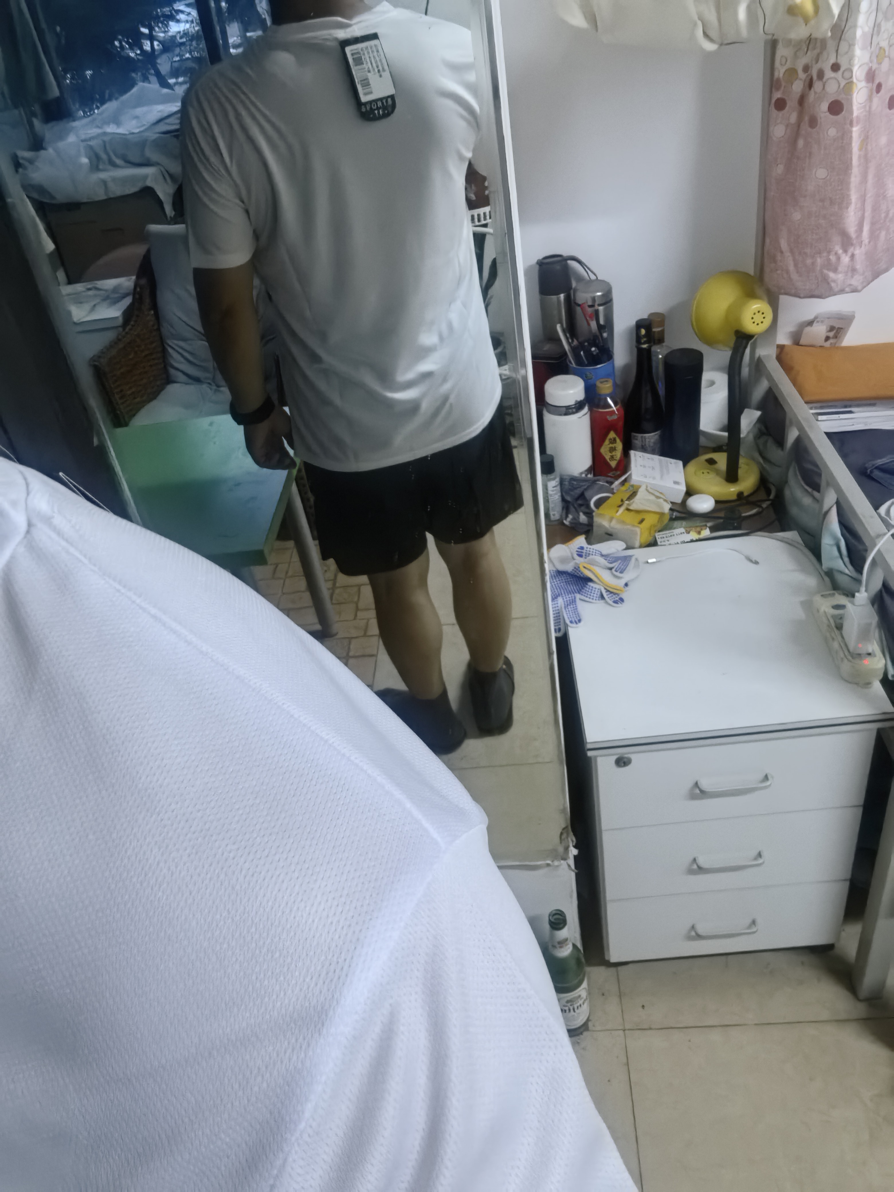 艾伦伯顿（Alen Botun）运动服套装男冰丝t恤跑步速干衣短袖夏季短裤健身训练羽毛球服 白色两件套【冰丝 速干 透气】 2XL 【145-160斤】 实拍图