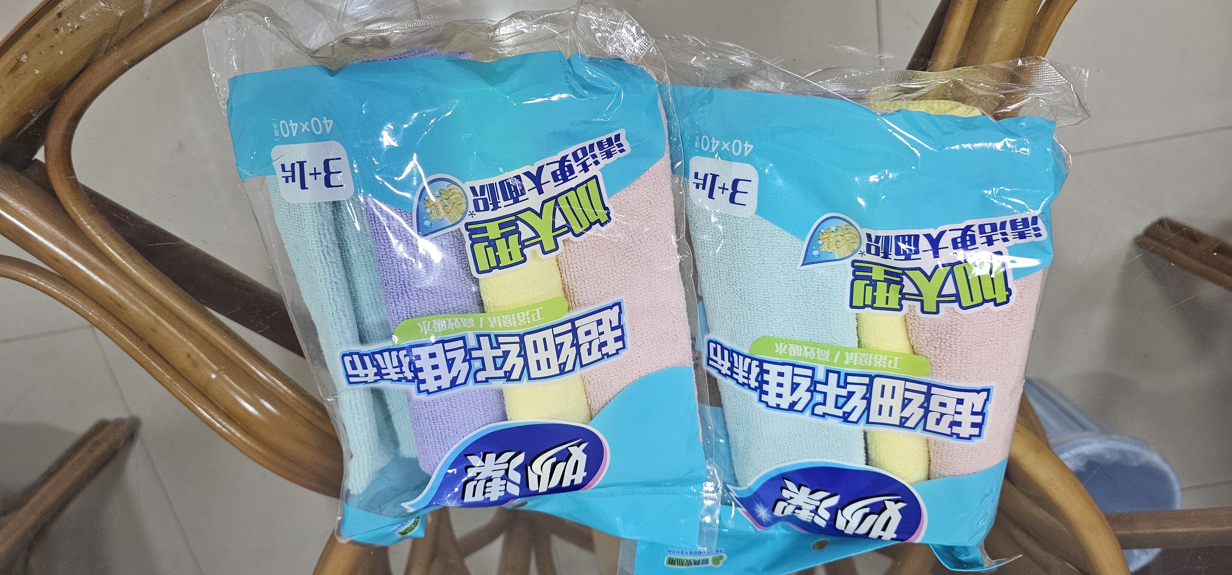 妙洁加大型超细纤维抹布  40*40cm4片装 洗车毛巾吸水神器 擦汽车专用 实拍图