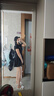 李宁（LI-NING）泳衣女连体裙式游泳衣遮肚显瘦抗氯速干玩水度假泳装546黑色L 实拍图