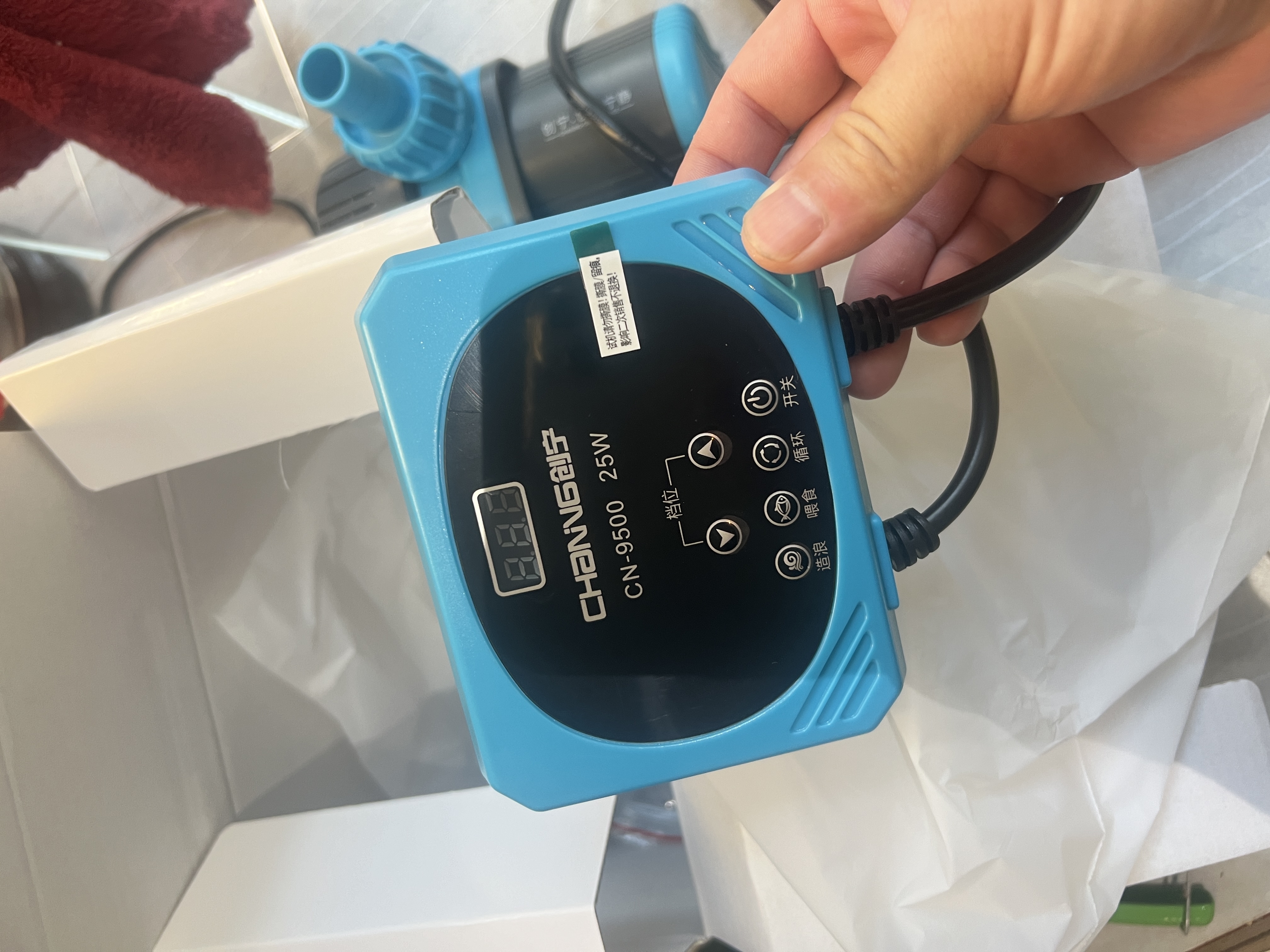 创宁变频潜水泵静音过滤循环潜水泵CN9500-25W 10档流量调节循环抽水 实拍图