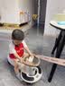 贝易典藏防侧翻扭扭1-3岁儿童大人可坐双人玩具宝宝溜溜车 【典藏 卡其色 声光单车款】前悬双轮防翻 实拍图