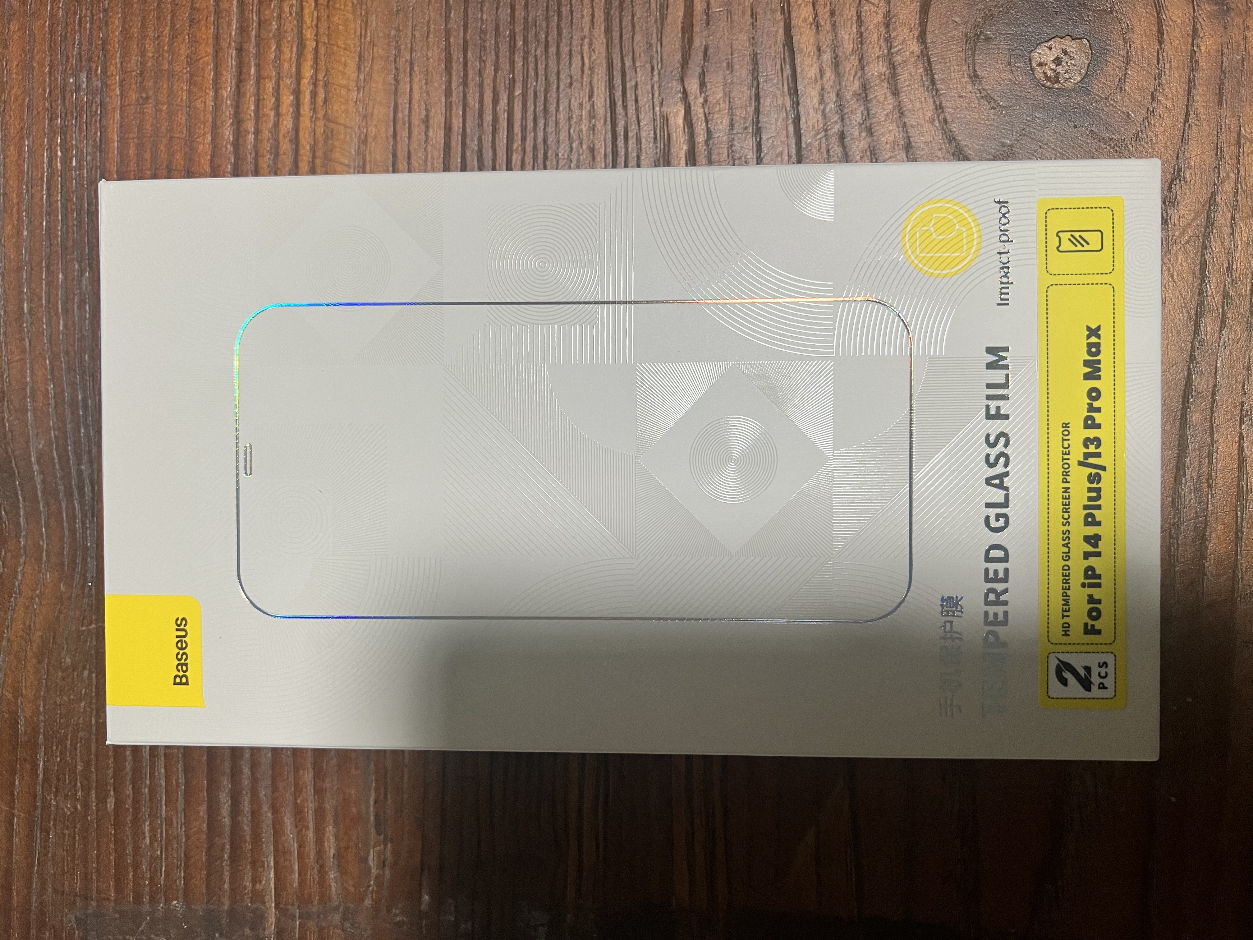 倍思 适用苹果14Plus钢化膜 iPhone14Plus/13ProMax手机膜超瓷晶 防摔防指纹高清全屏覆盖前膜 2片装 实拍图