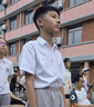 罗蒙儿童短袖白色衬衫春夏新款男童女童衬衣校园服饰演出上衣 白色170 实拍图