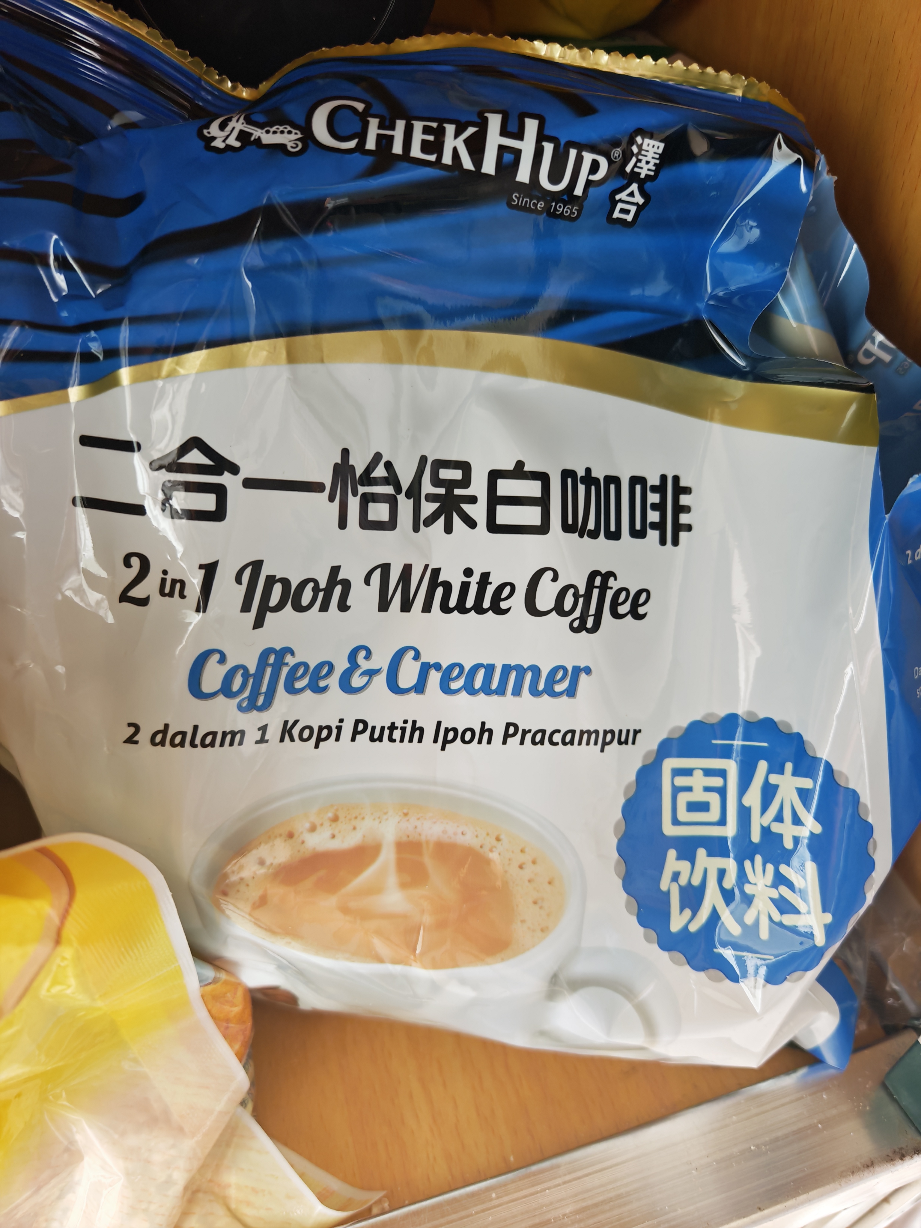 泽合（CHEK HUP）马来西亚 速溶原味二合一怡保白咖啡 内附冰糖5g*12 420g袋装12包 实拍图
