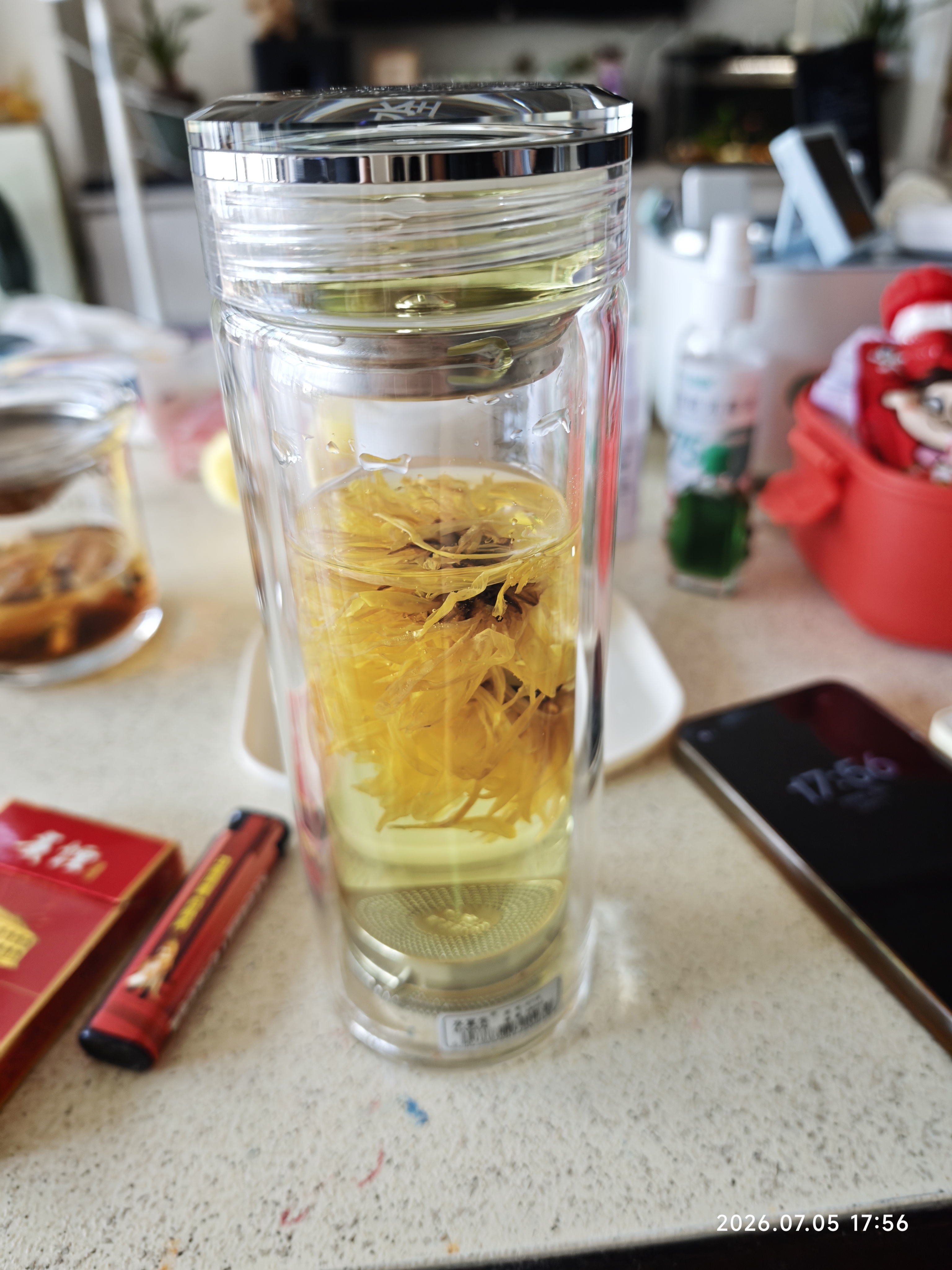 水宜生玻璃杯双层茶杯男士高档水杯弱碱富氢防烫泡茶杯车载商务水晶杯子 礼盒装380ml 实拍图