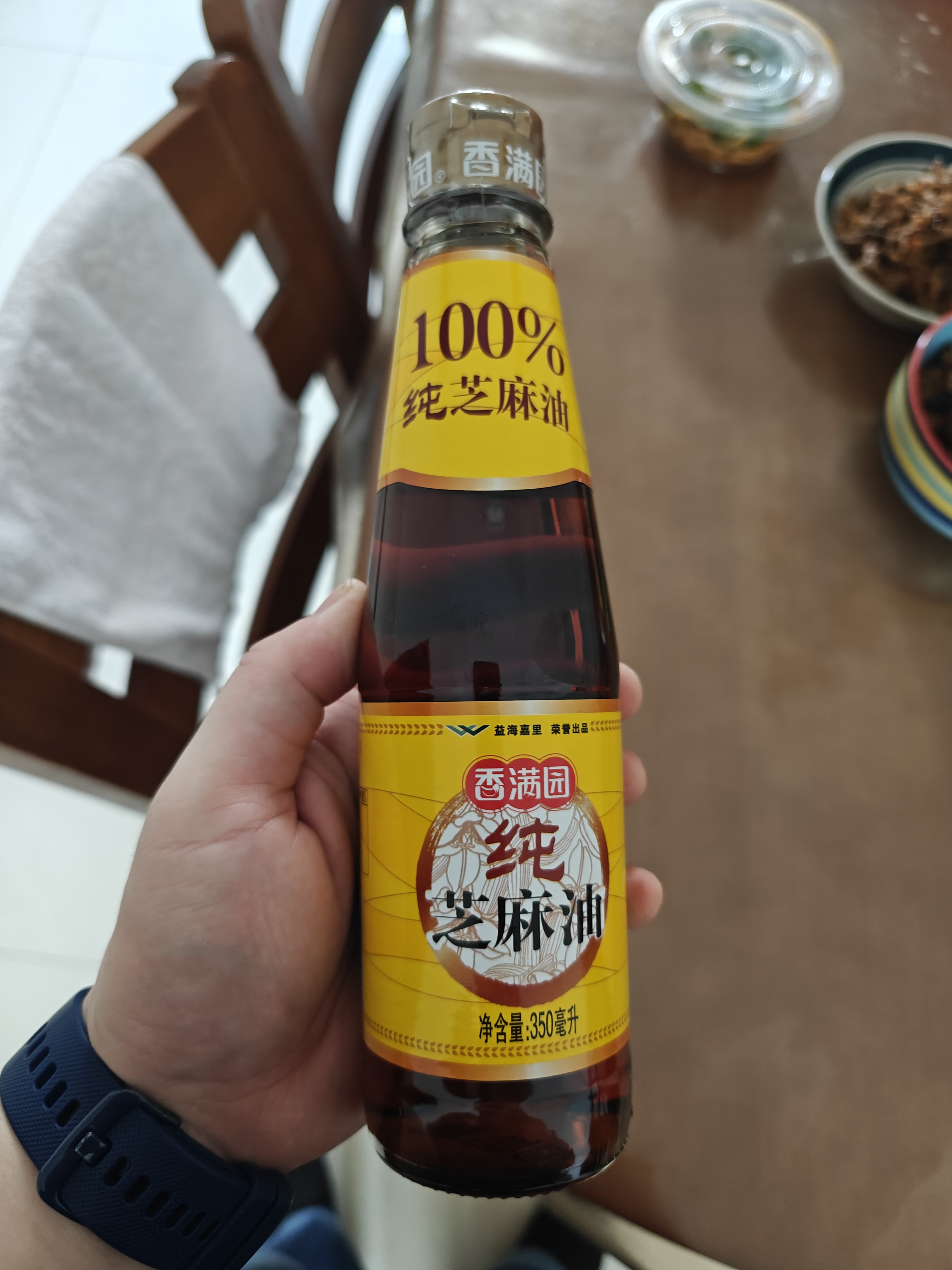 香满园纯芝麻香油 350ml【一级】凉拌 调味 烹饪 火锅 调料油  玻璃瓶 实拍图