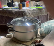 不锈钢汤锅家用特厚蒸锅一体煲汤炖锅燃气双耳锅 24CM汤锅+蒸格 实拍图