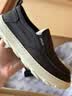 枫叶（leaveland）男鞋秋冬新品织物透气男士休闲鞋舒适软底免系一脚蹬帆布鞋子男 黑色（皮鞋码） 41 实拍图