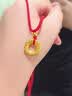 中国黄金（CHINA GOLD）足金吊坠男女款花丝镂空平安扣项链红绳挂坠情人节生日礼物送女友 【今/次日达】平安扣吊坠+古法金珠【红绳】约1.3g 实拍图