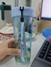 特百惠（Tupperware）茶韵500ml塑料杯男女士学生运动水杯子大容量泡茶杯 纯净蓝 实拍图