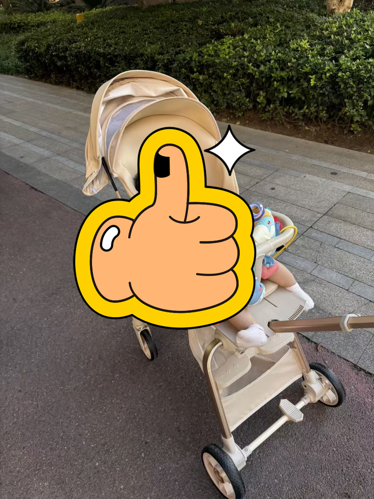 semmook遛娃神器婴儿推车0-6岁用折叠可坐可躺带减震双向高景观溜娃车 香槟金【挡风皮质遮阳棚】【弓形稳固车架】 实拍图
