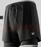 Keep泳裤男防尴尬双层宽松泳裤泳衣速干沙滩裤装备黑色三件套-1  2XL 实拍图