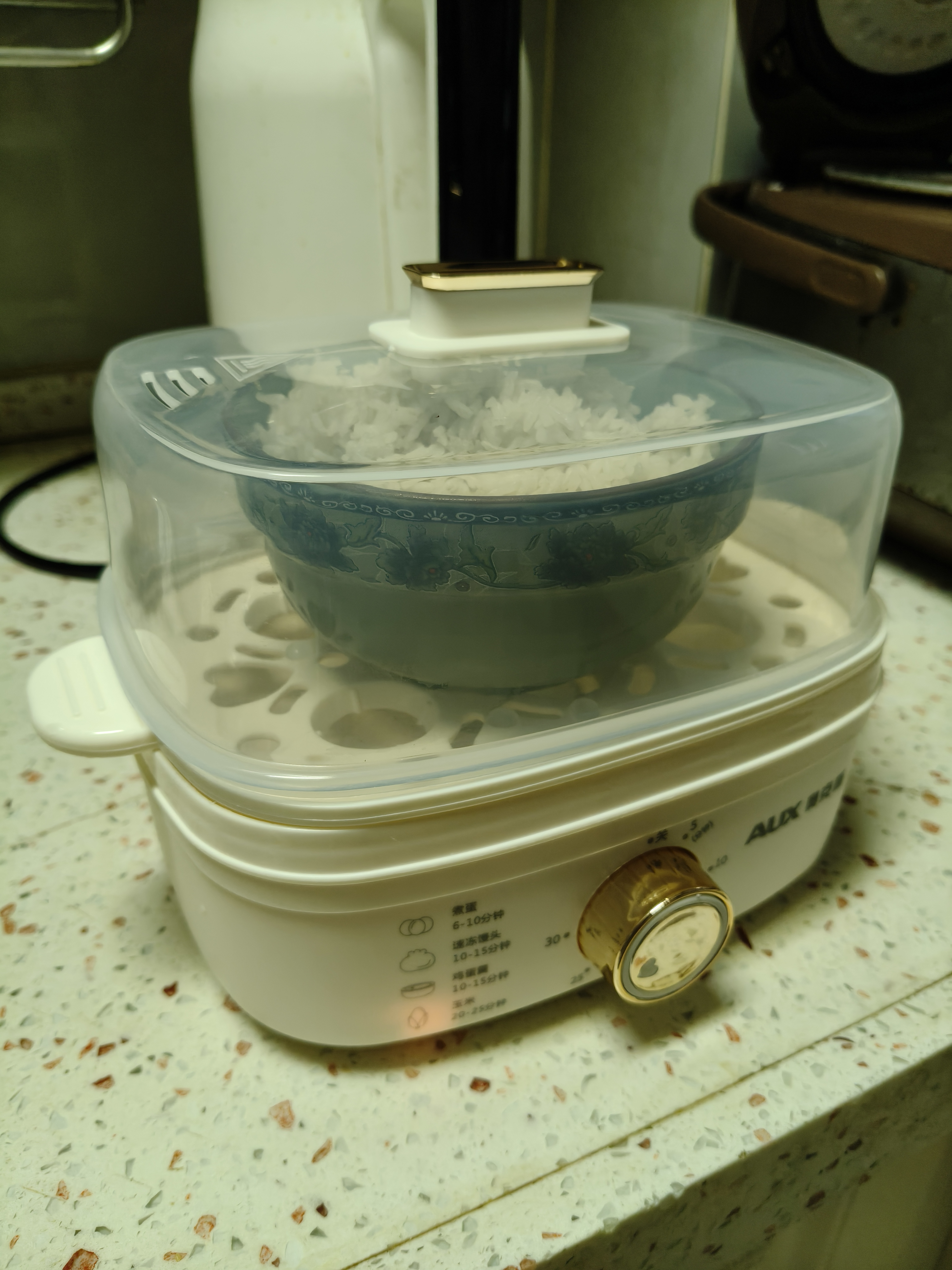 奥克斯（AUX）煮蛋器 蒸蛋器自动断电防干烧电蒸锅 可定时单层小型早餐蒸锅【配蒸碗】AZD-2418AZX-42 实拍图