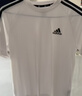 adidas纯棉休闲百搭三条纹针织运动圆领短袖T恤上衣男夏阿迪达斯 白/黑色   XL 实拍图