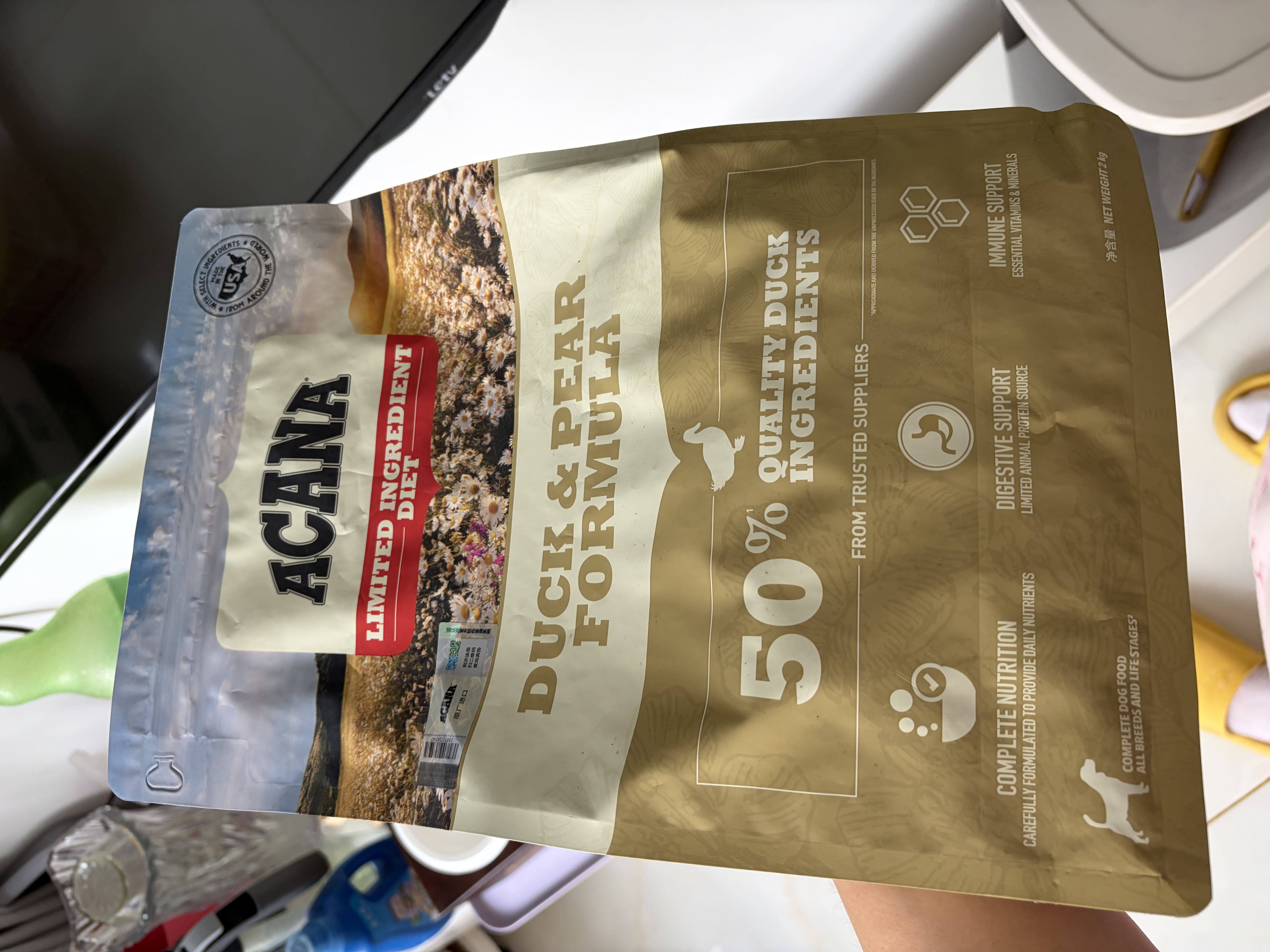 愛肯拿（ACANA）狗粮清火鸭肉梨成犬幼犬低敏去泪痕通用原装进口粮2kg效期27/8 实拍图