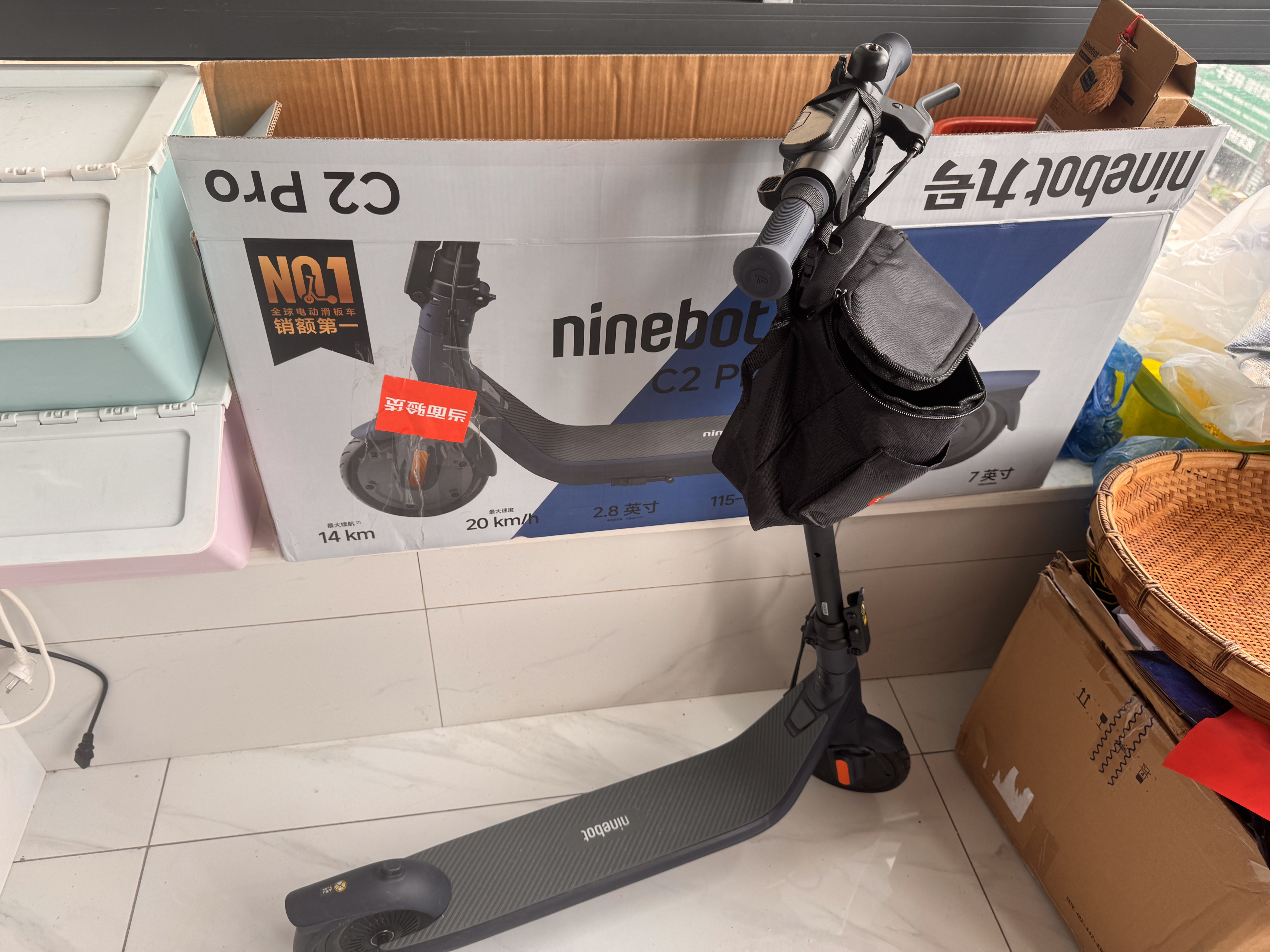 九号（Ninebot）电动滑板车C2Pro蓝黑色 电动车两轮 折叠便携式代步车高度三挡可调 实拍图