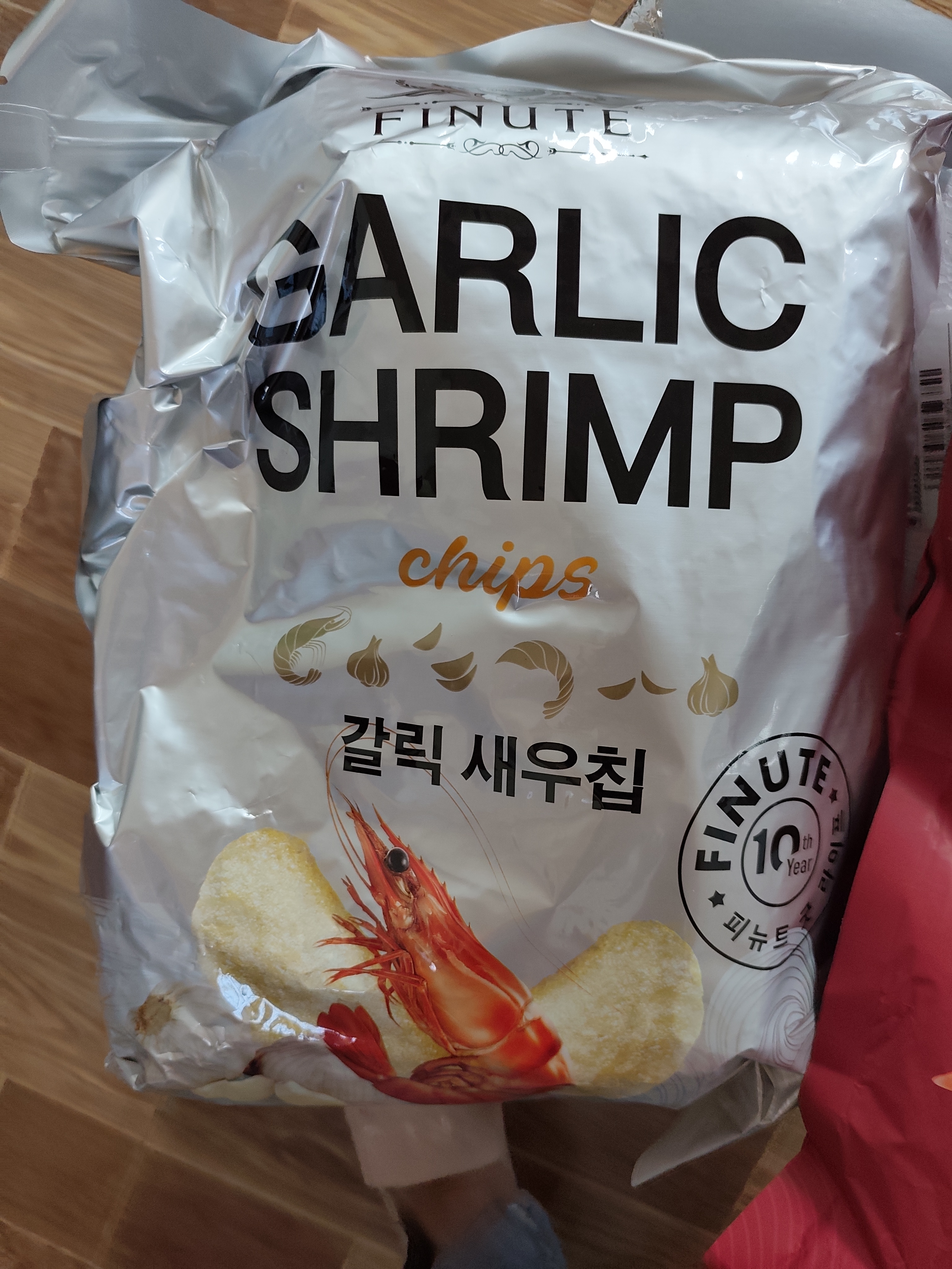 FINUTE趣莱福虾片240g蒜味 韩国原装进口薯片虾条膨化食品网红休闲零食 实拍图