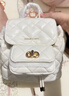 CHARLES&KEITH菱格大容量柔软背包书包双肩包包女包生日礼物送女友CK2-60151400 Cream奶白色 S 实拍图
