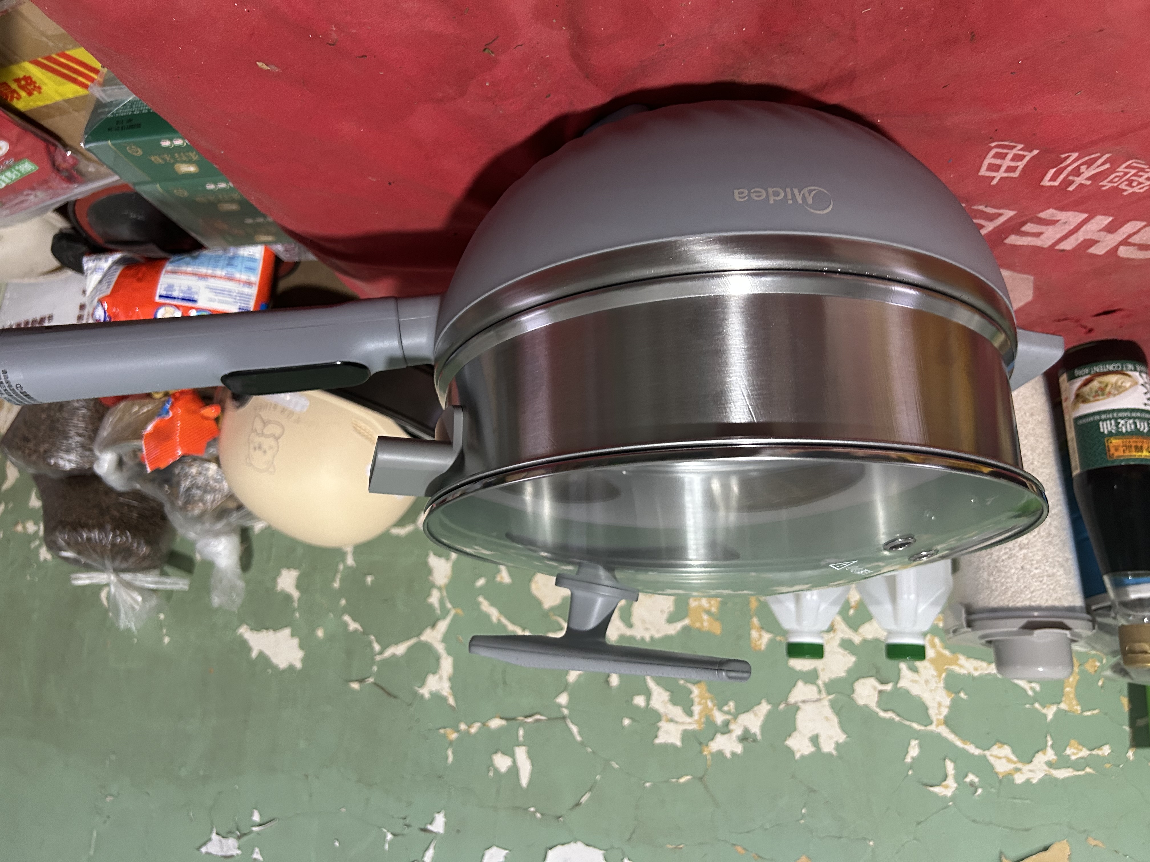 美的（Midea）电炒锅 电火锅 电蒸锅 电煮锅家用多功能 炒菜锅一体不沾5.5L上蒸下煮电热锅 HCG3216 配蒸笼木铲 实拍图