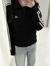 adidas休闲舒适三条纹立领夹克外套男装秋季阿迪达斯官方轻运动 黑色/白（推荐选大一码）   2XL 实拍图