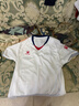 卡尔美（KELME）定制足球服男套装比赛透气短袖V领组队服印字印号球衣 白红 XXL 实拍图
