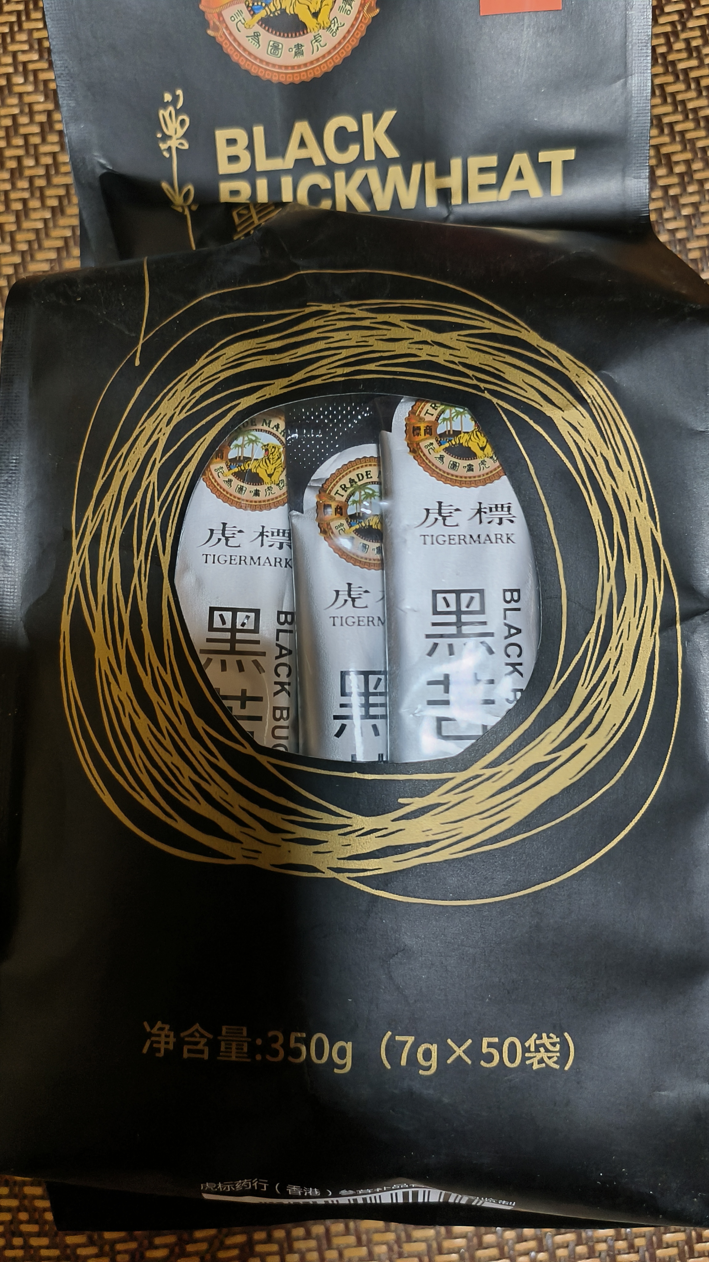 虎标香港品牌 特选大凉山黑苦荞茶 全颗粒低温烘焙荞麦茶350g独立袋装 实拍图