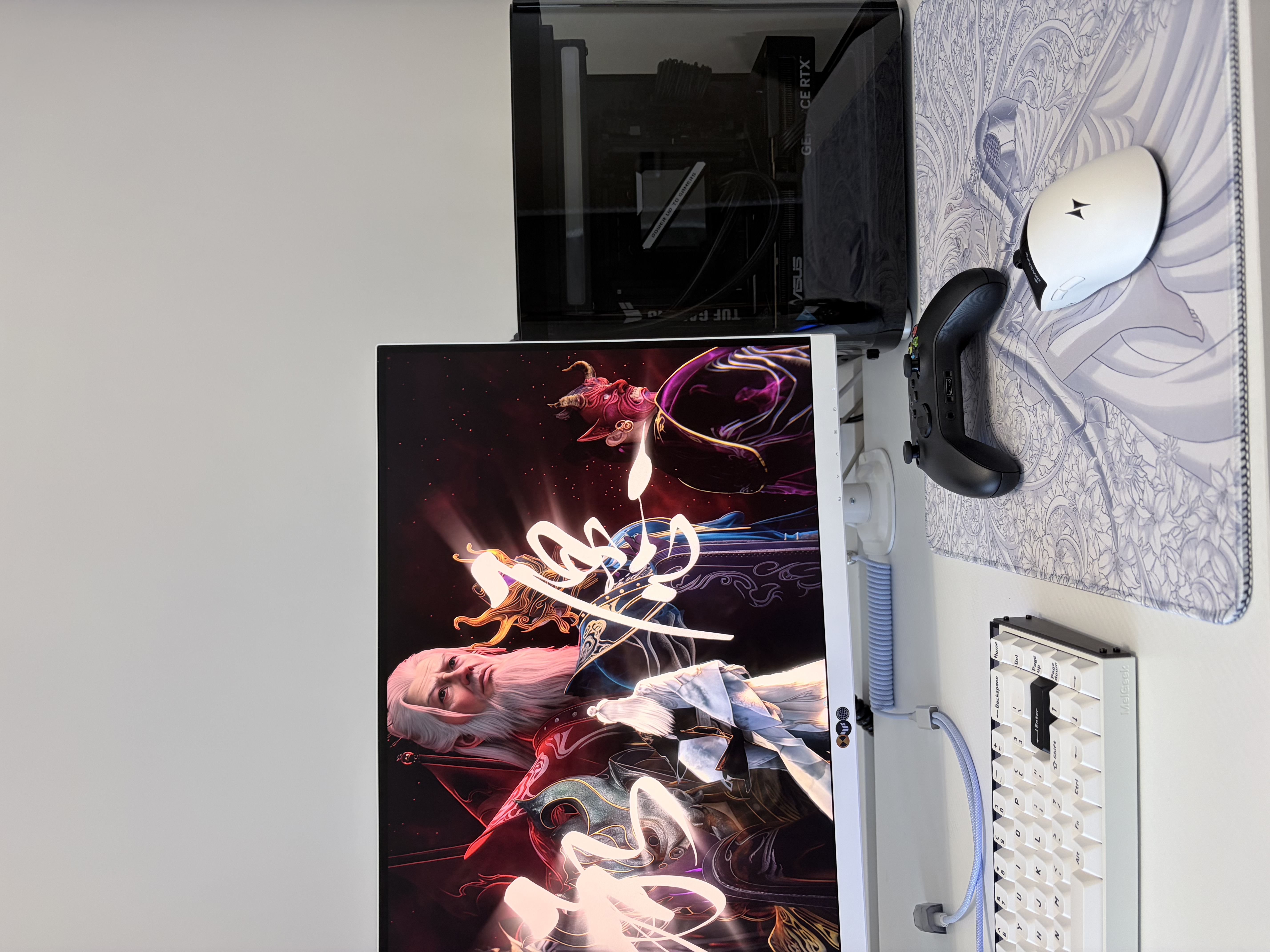 AOC 27英寸2K白色电竞显示器Fast IPS快速液晶1msGtG响应HDR外接笔记本电脑低蓝光不闪娱乐游戏屏幕 【典雅白满配升降版】2K210HZ Q27G4/WS 实拍图