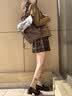 chongsukei香港代购日系JK制服双肩包学院风背包复古软皮女包休闲剑桥电脑包 棕色 实拍图