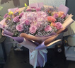 冉子花坊鲜花速递粉玫瑰百合向日葵混搭花束送女友生日礼物同城配送 韩式紫玫瑰绣球混搭花束 实拍图