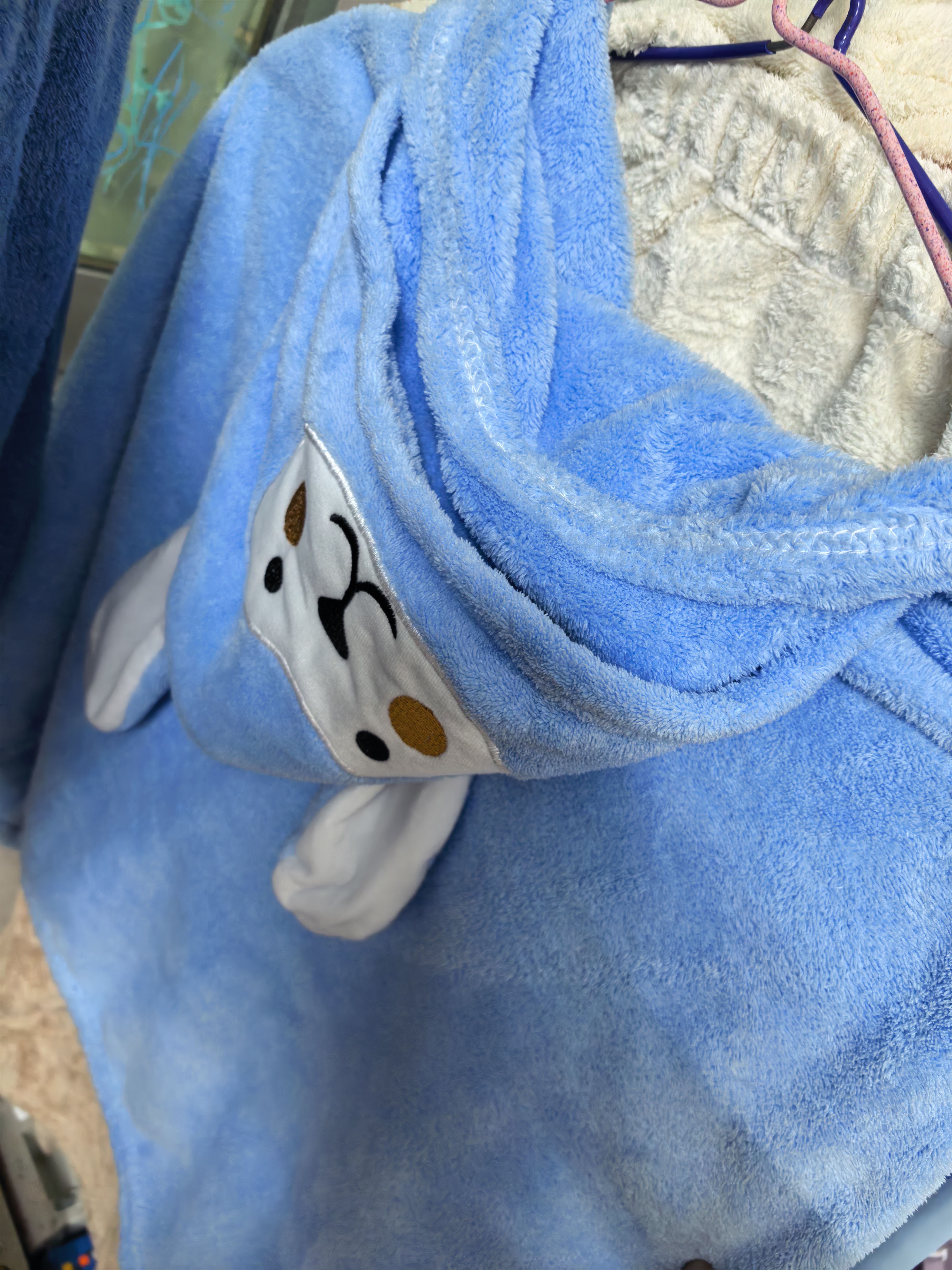 南极人（Nanjiren）婴儿童浴巾斗篷带帽比棉纱布吸水珊瑚绒浴巾宝宝洗澡浴袍披风包巾 实拍图