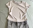 森马（Semir）短袖t恤女凉感抗菌正肩修身2026夏显瘦V领白色打底衫109326100002 实拍图