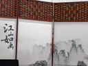 中式简易折叠可移动屏风遮挡板帘客厅隔断墙卧室现代简约办公室 单面图案送底座（加厚加粗） 1.7米高4扇一组2米宽 实拍图
