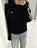 adidas休闲舒适三条纹立领夹克外套男装秋季阿迪达斯官方轻运动 黑色/白（推荐选大一码）   XL 实拍图