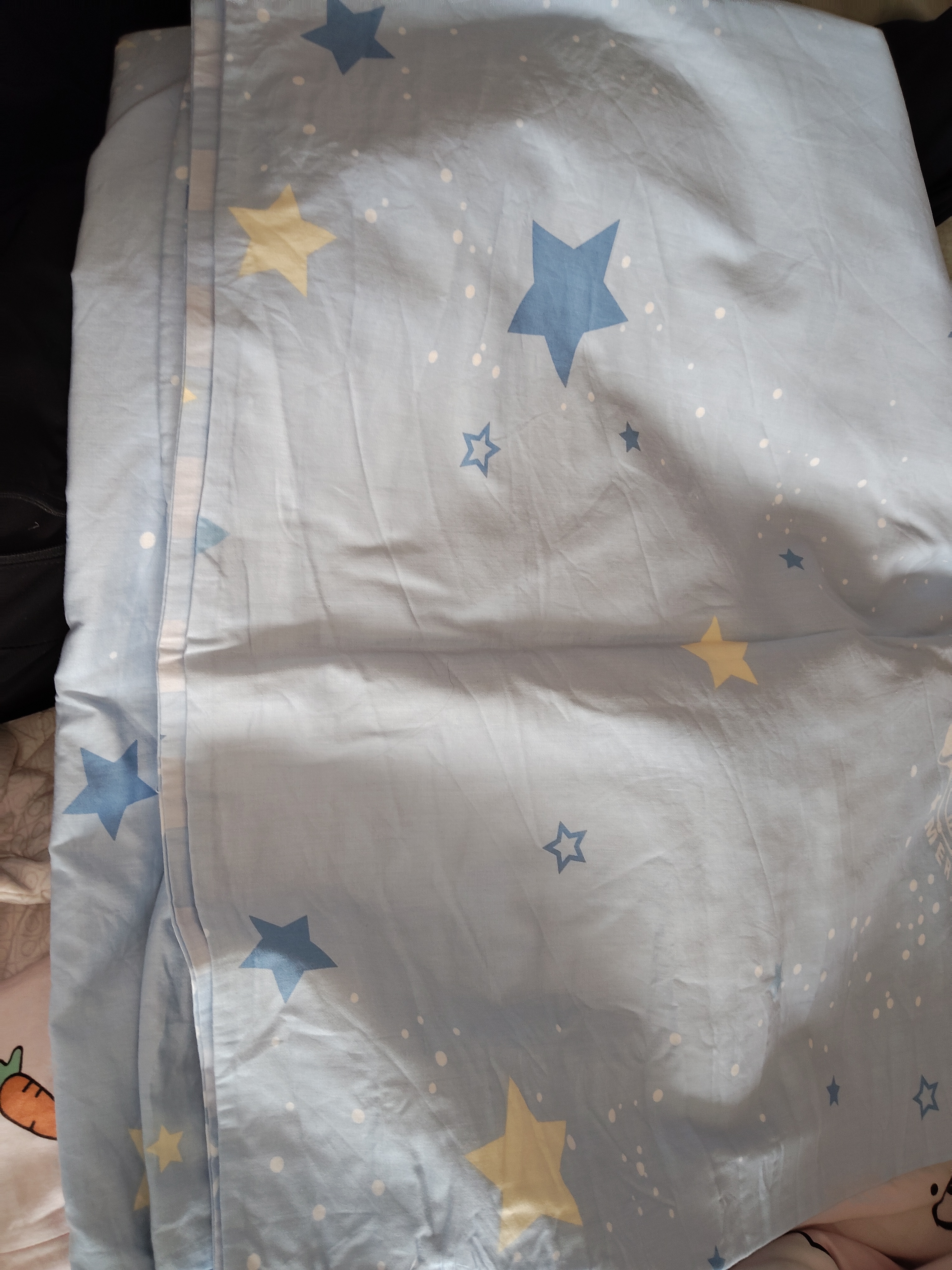 水星儿童被套纯棉100%全棉a类被罩被单抑菌单件床上用品双人床200x230cm 实拍图