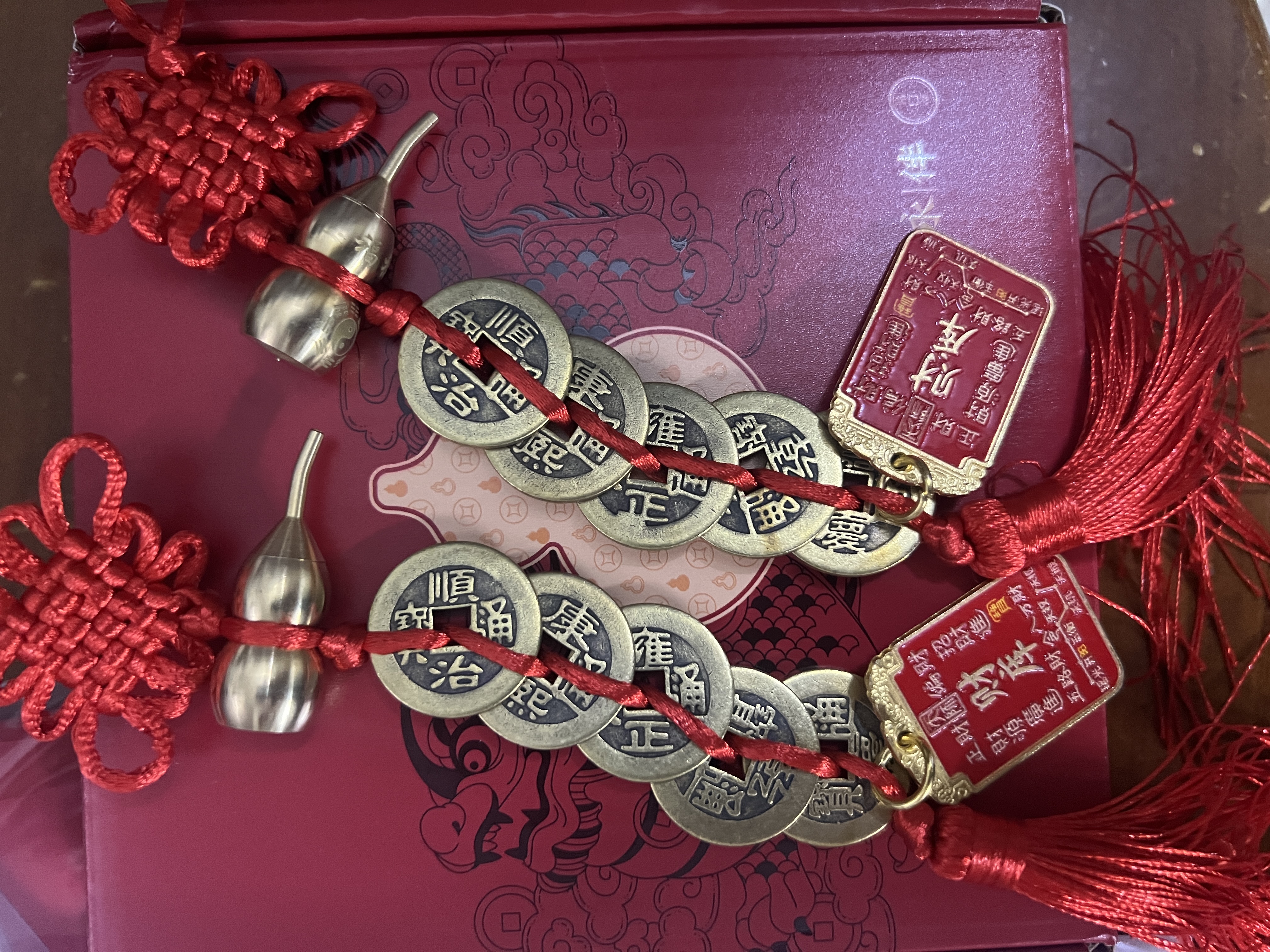 缤越铜葫芦五帝钱挂件开口铜葫芦真品福禄财库牌入户门对门摆件 2串 实拍图