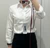 罗蒙【DP免烫 100%棉 抗皱】长袖衬衫女纯棉免烫修身商务白色衬衣女装 实拍图