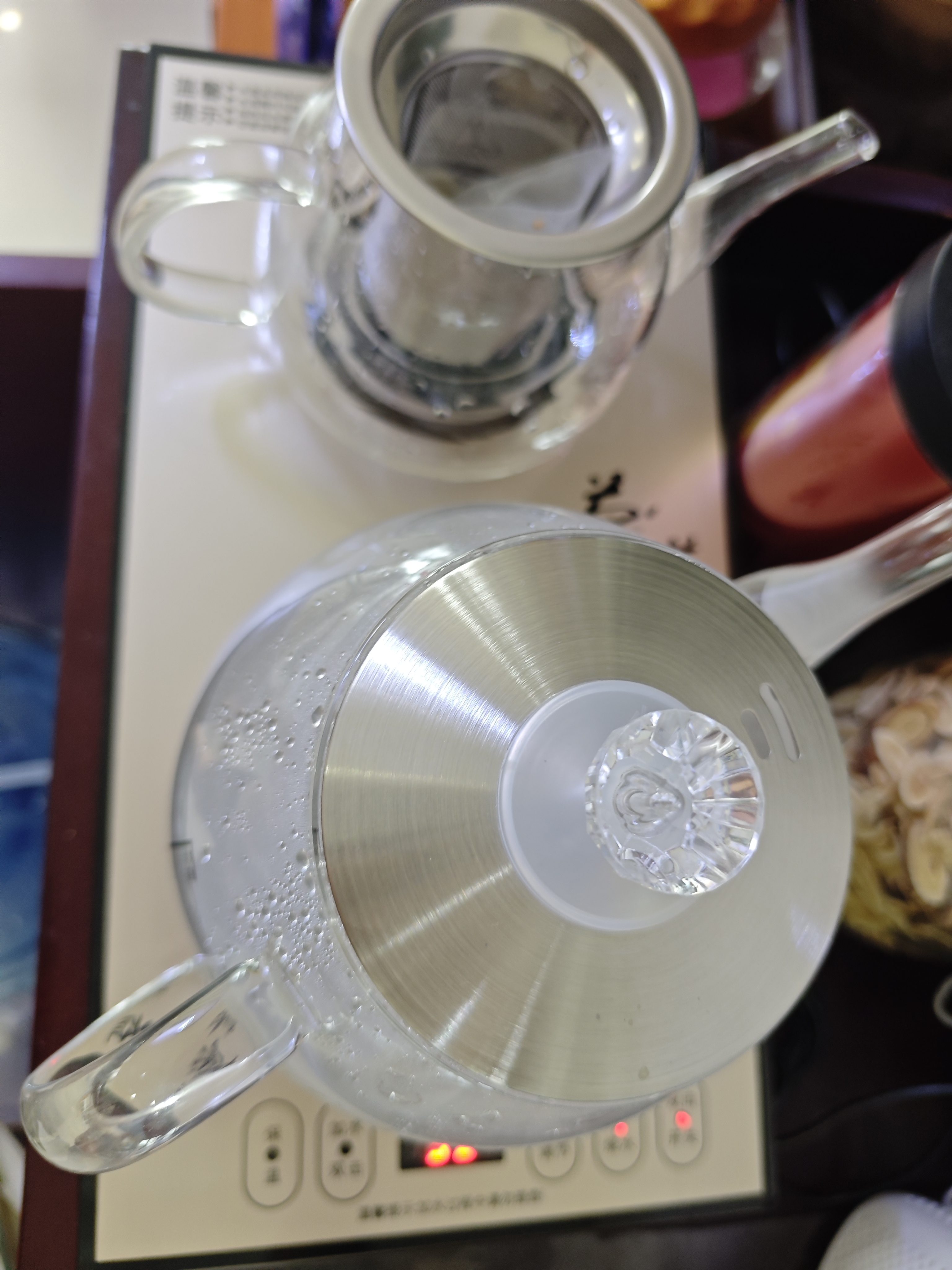 益茶福全自动上水电热水壶底部上水嵌入式电茶炉烧水壶烧水一体机玻璃煮茶壶保温泡茶壶开水壶 1L 保温玻璃套装SQ-008金色 实拍图